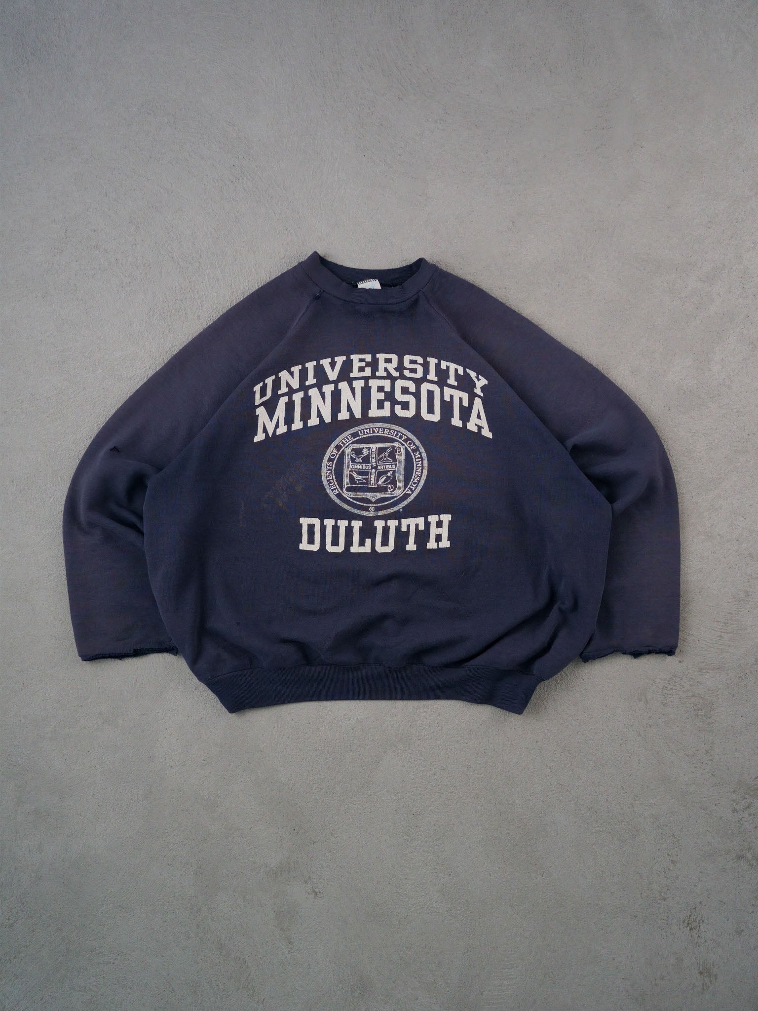 Vintage 90s Rugged Navy Blue University Minnesota Duluth Crewneck (XL)
