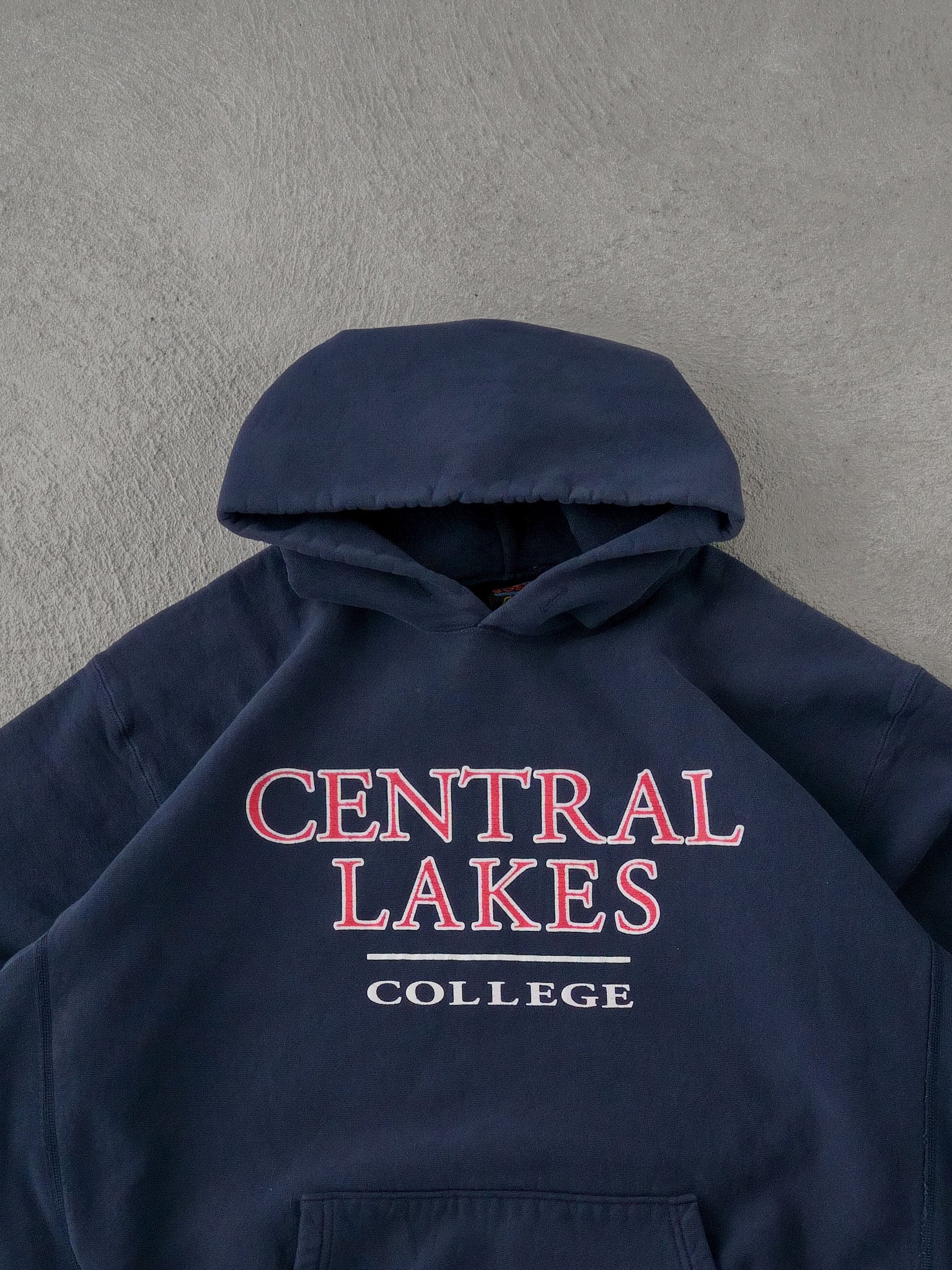 Vintage 90s Navy Blue Central Lakes College Hoodie (XL)