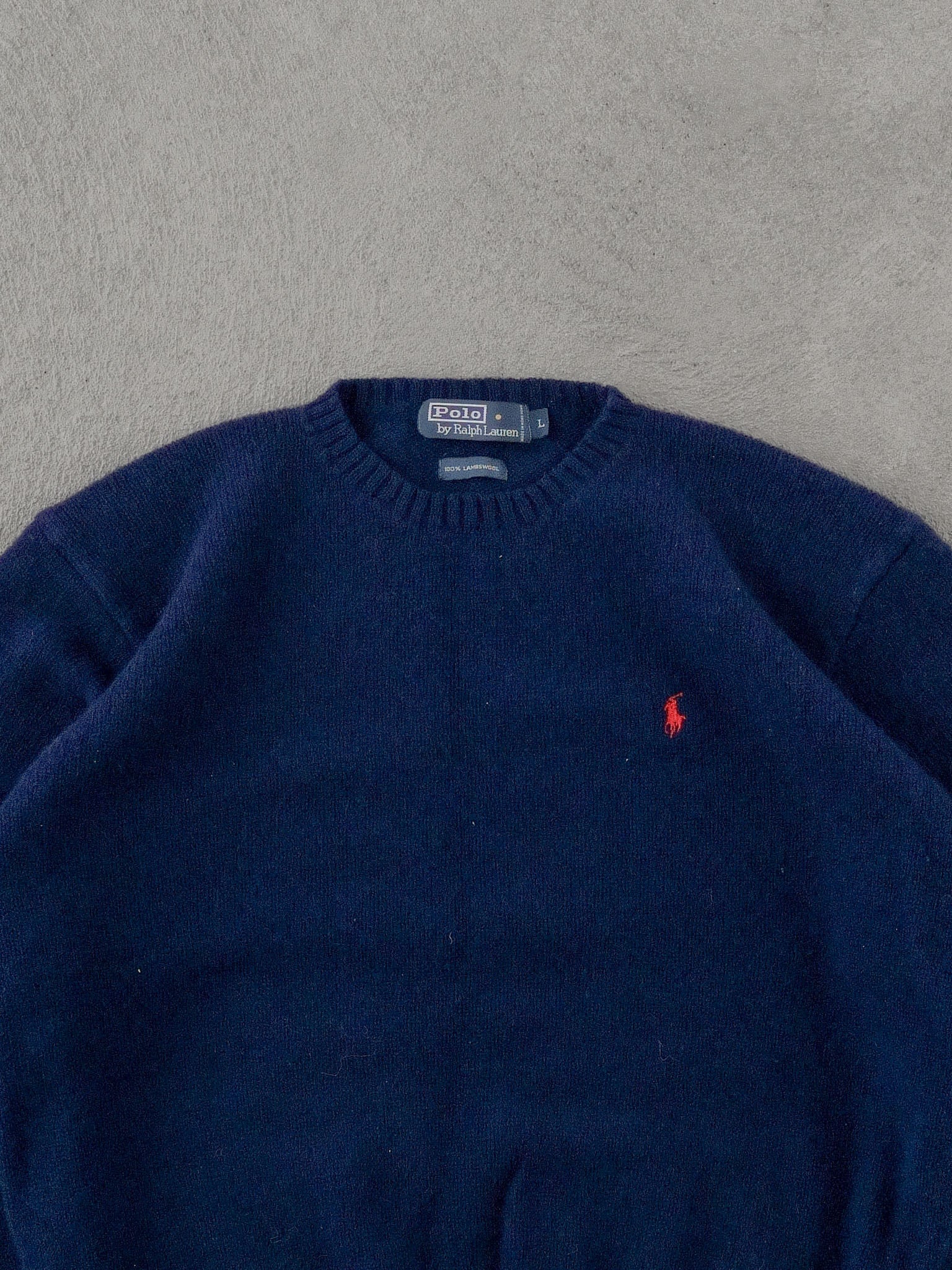 Vintage Blue Polo By Ralph Lauren Wool Sweater (M/L)