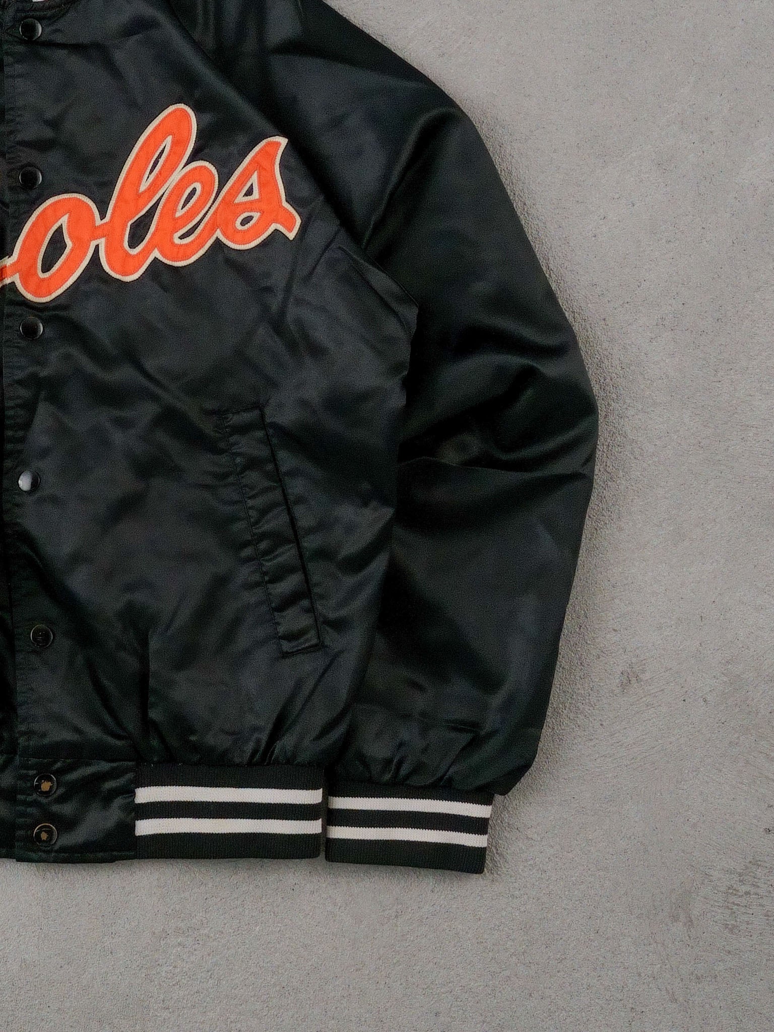 Vintage 90s Black and Oranges Orioles #2 Varsity Jacket (S/M)