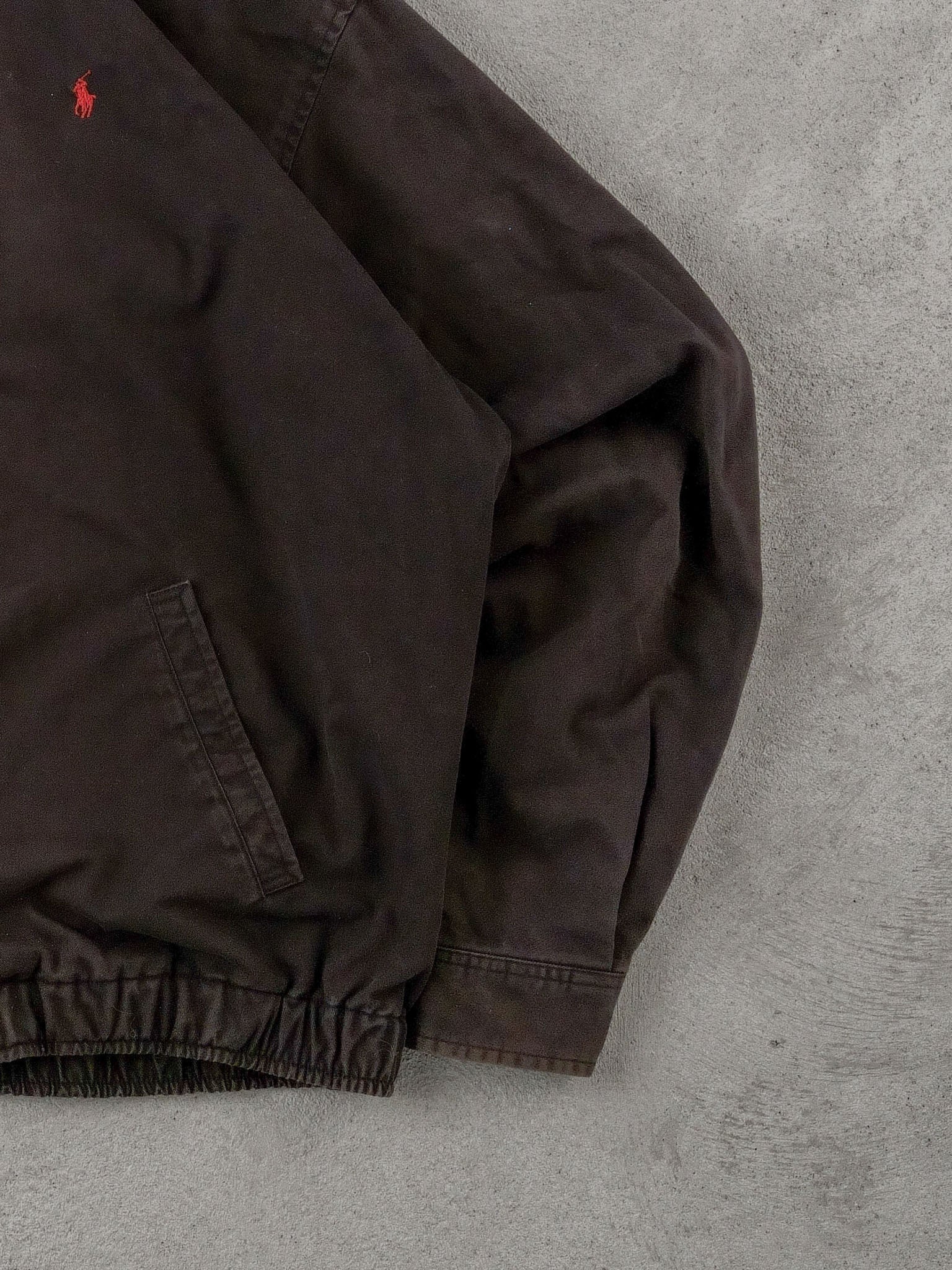 Vintage 90s Brown Polo By Ralph Lauren Collared Zip Up (XL/XXL)