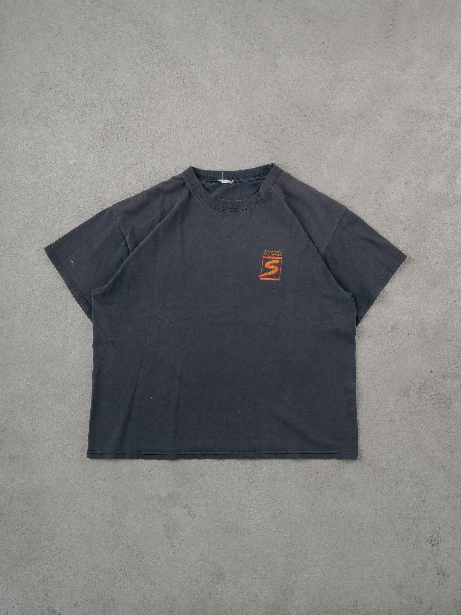 Vintage 90s Faded Black Cognac Salignac Tee (M/L)