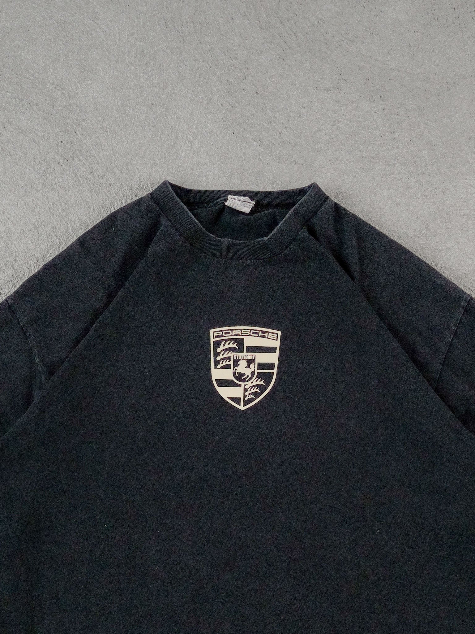 Vintage 90s Black Porsche Emblem Long Sleeve (L)