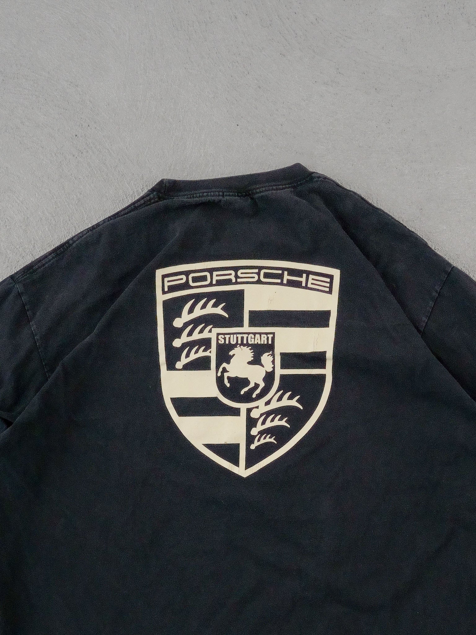 Vintage 90s Black Porsche Emblem Long Sleeve (L)