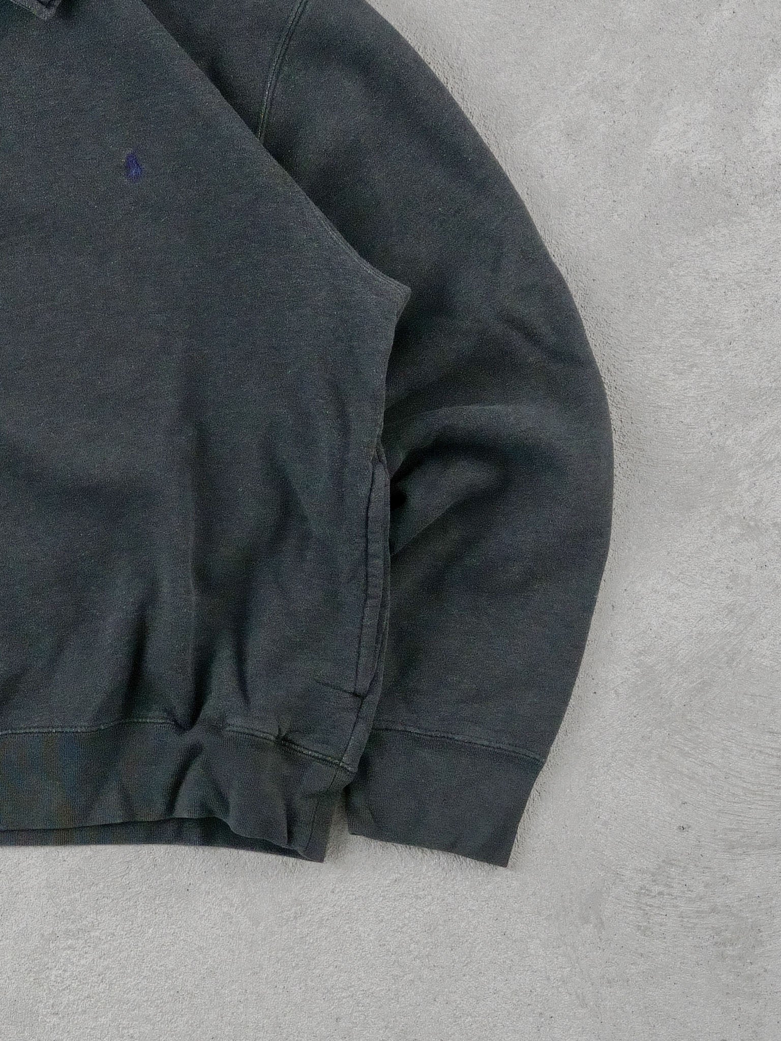 Vintage Black Polo By Ralph Lauren Collared 1/4 Zip (M)