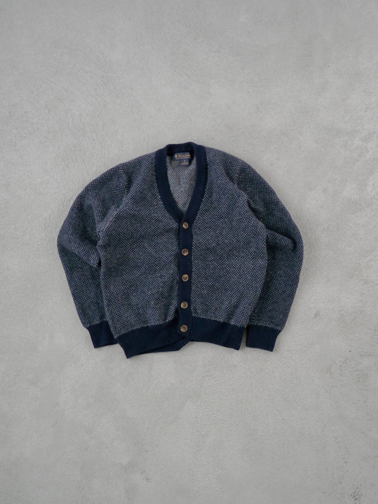 Vintage 90s Grey Brooks Brother Lambswool Cardigan (S)