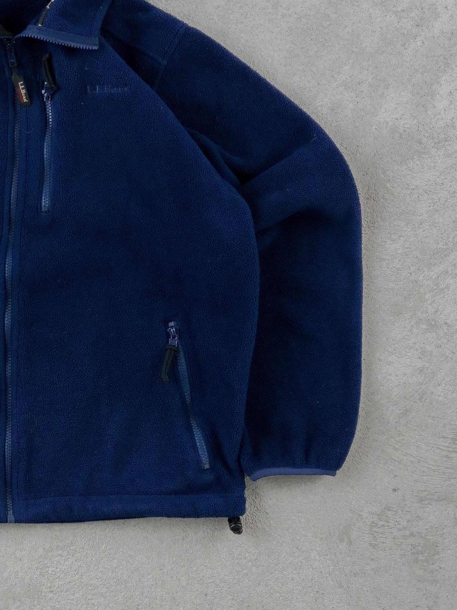Vintage 90s Dark Blue LL Bean Fleece Zip Up (L)