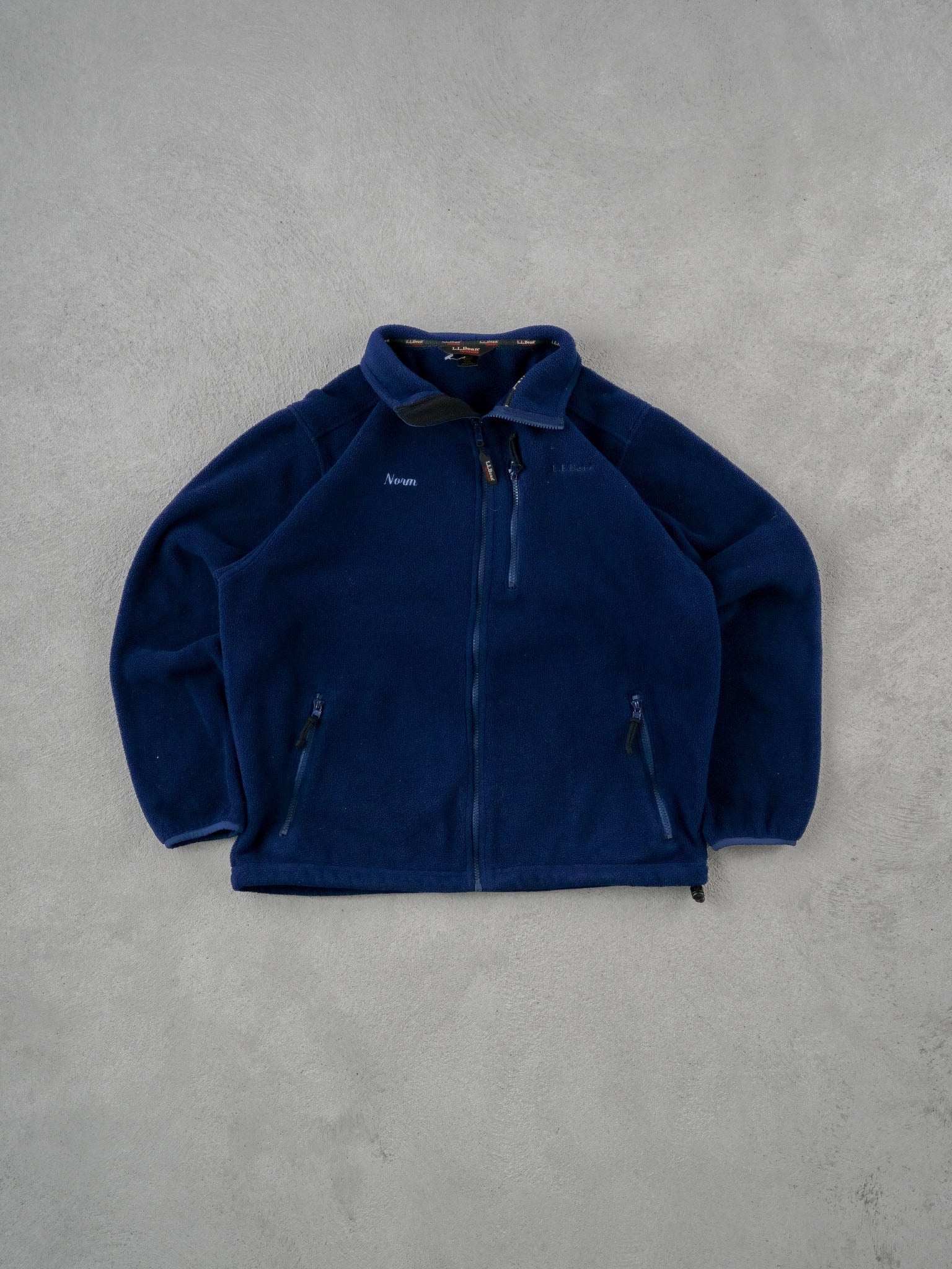 Vintage 90s Dark Blue LL Bean Fleece Zip Up (L)