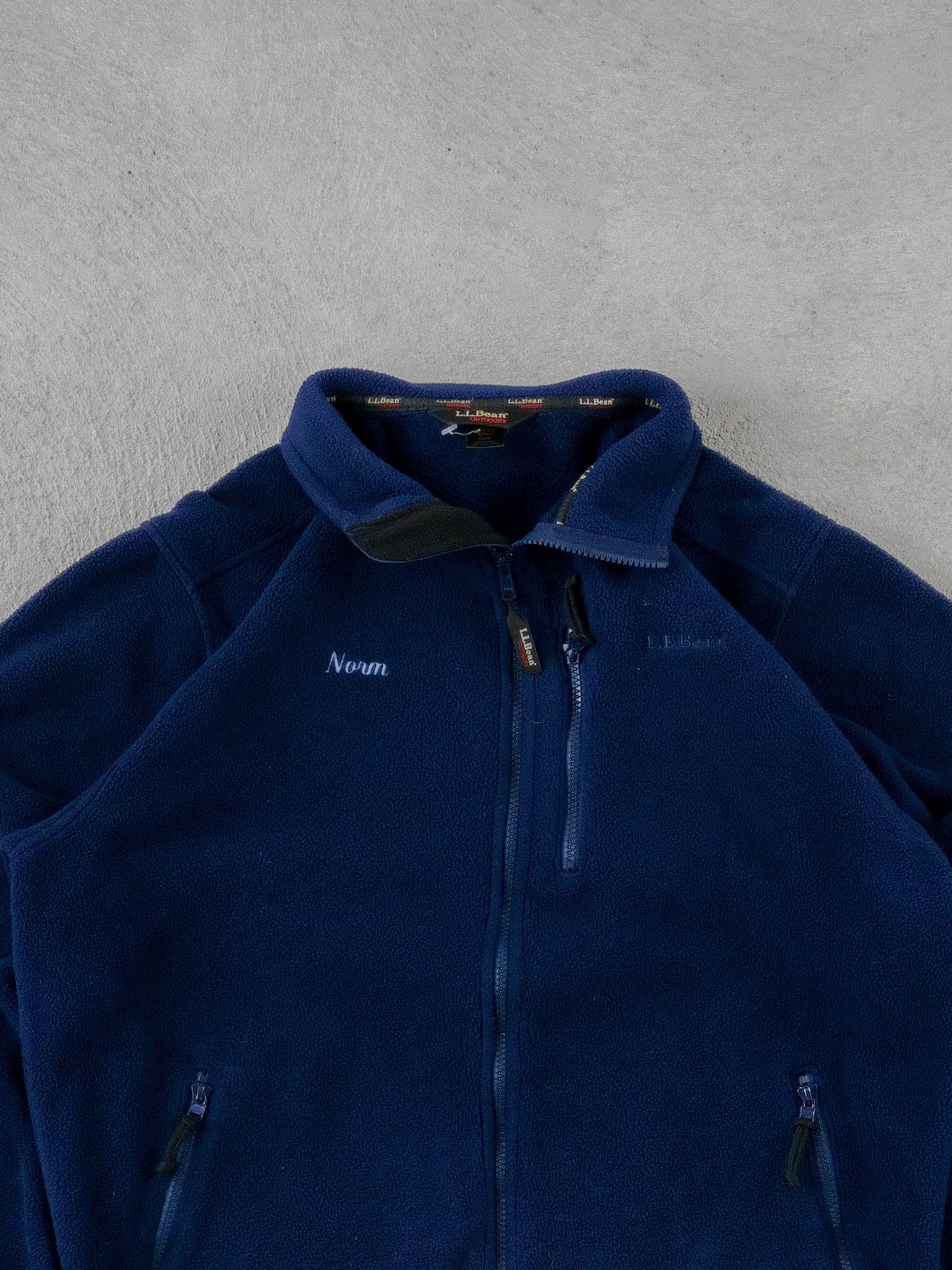 Vintage 90s Dark Blue LL Bean Fleece Zip Up (L)