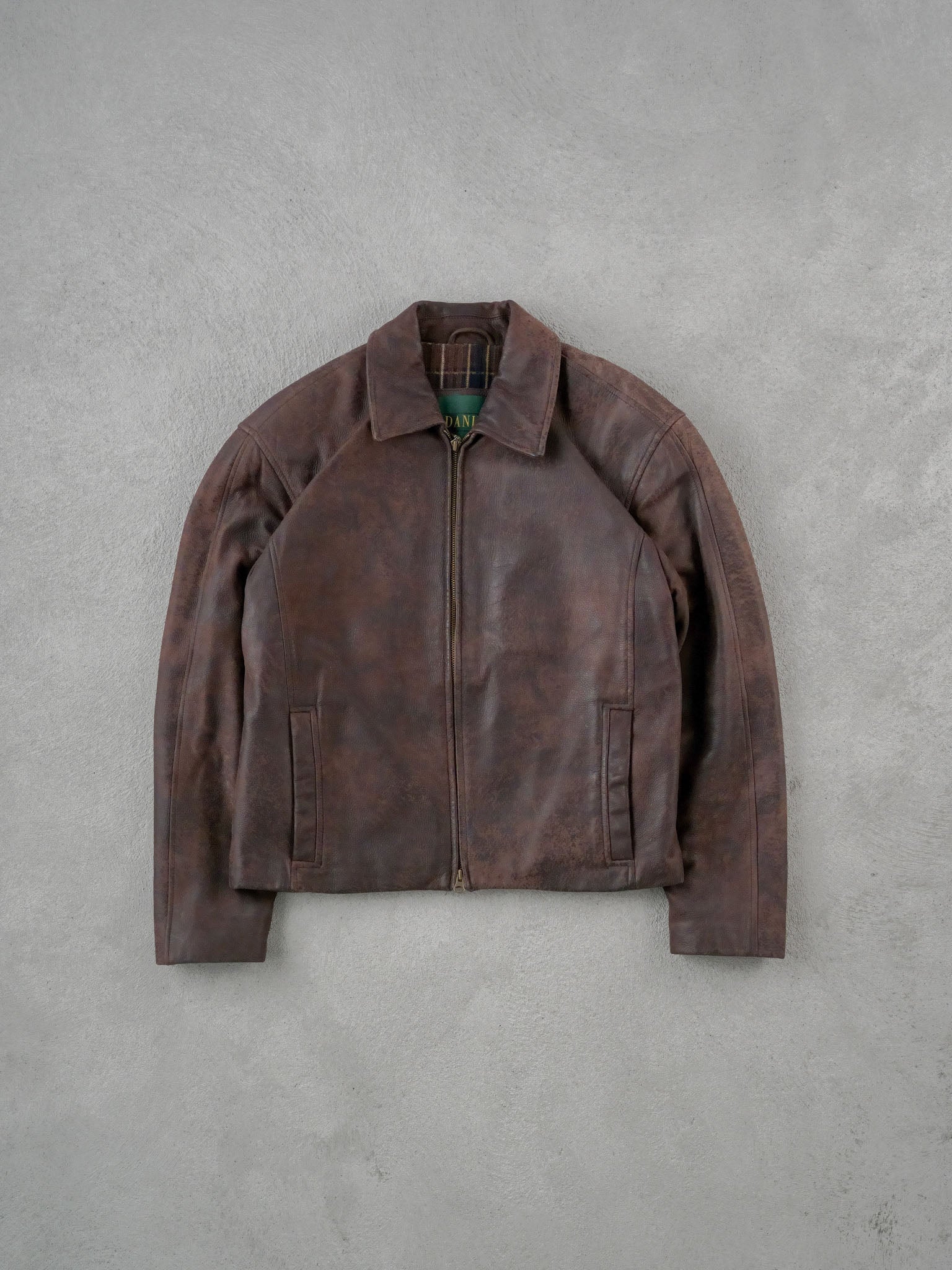Vintage 90s Brown Danier Collar Leather Jacket (M)