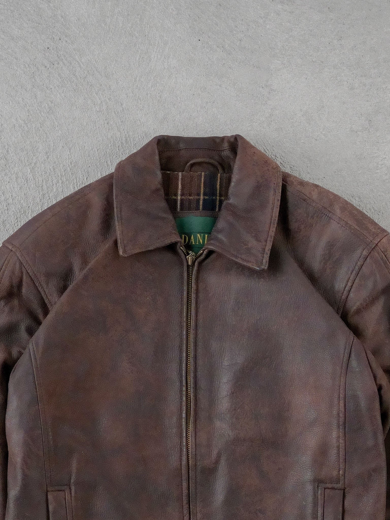 Vintage 90s Brown Danier Collar Leather Jacket (M)