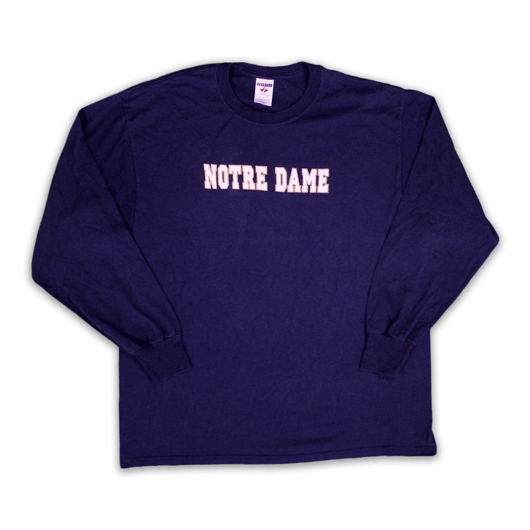 Vintage Blue Notre Dame Long Sleeve (L) | Rebalance Vintage.