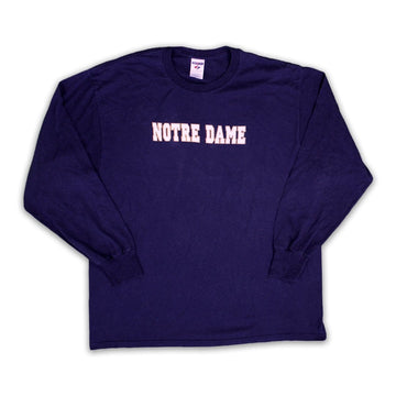 Vintage Blue Notre Dame Long Sleeve (L) | Rebalance Vintage.
