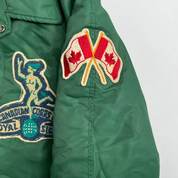Vintage RARE 70s Canadian Corps of Royal Signals Green Bomber Jacket (L) | Rebalance Vintage.