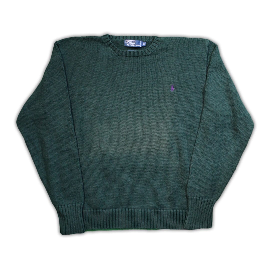 Vintage Green Polo Knit Sweater | Rebalance Vintage.