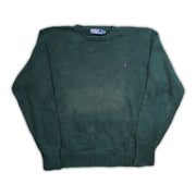 Vintage Green Polo Knit Sweater