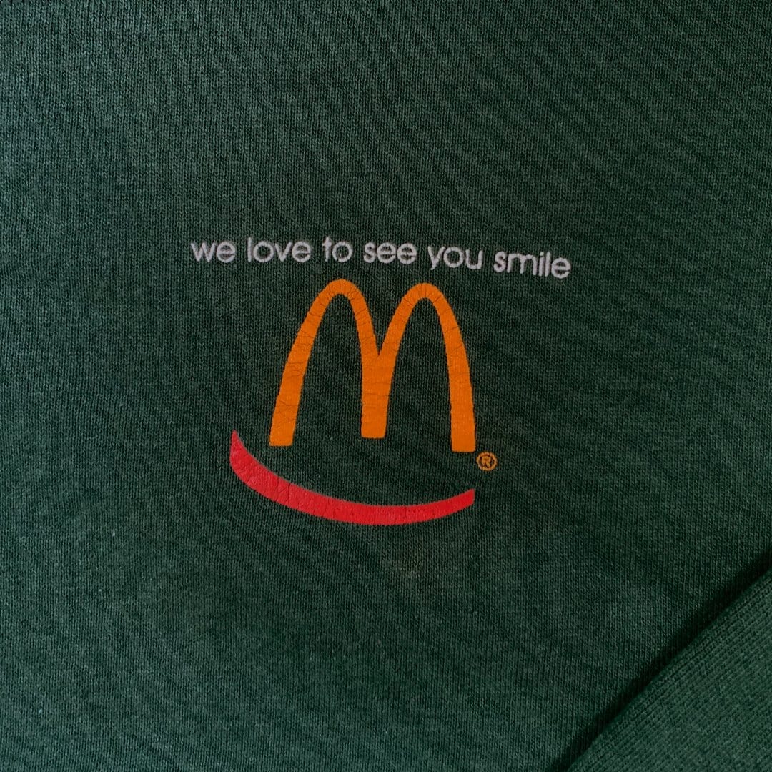 Vintage 90s Green McDonalds ‘We Love To Make You Smile’ Crewneck | Rebalance Vintage.