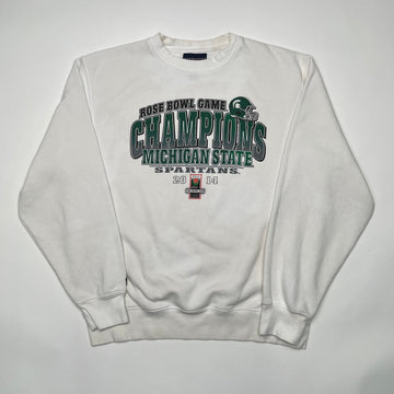 '14 White Michigan State Rose Bowl Champ x Jansport Crewneck (L/XL) | Rebalance Vintage.