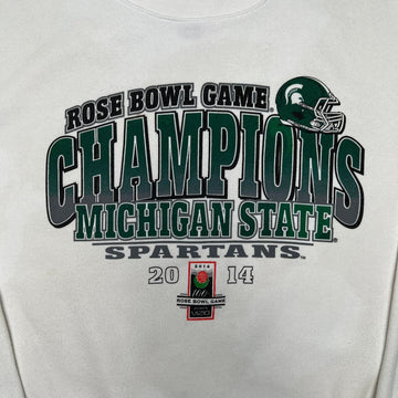 '14 White Michigan State Rose Bowl Champ x Jansport Crewneck (L/XL) | Rebalance Vintage.
