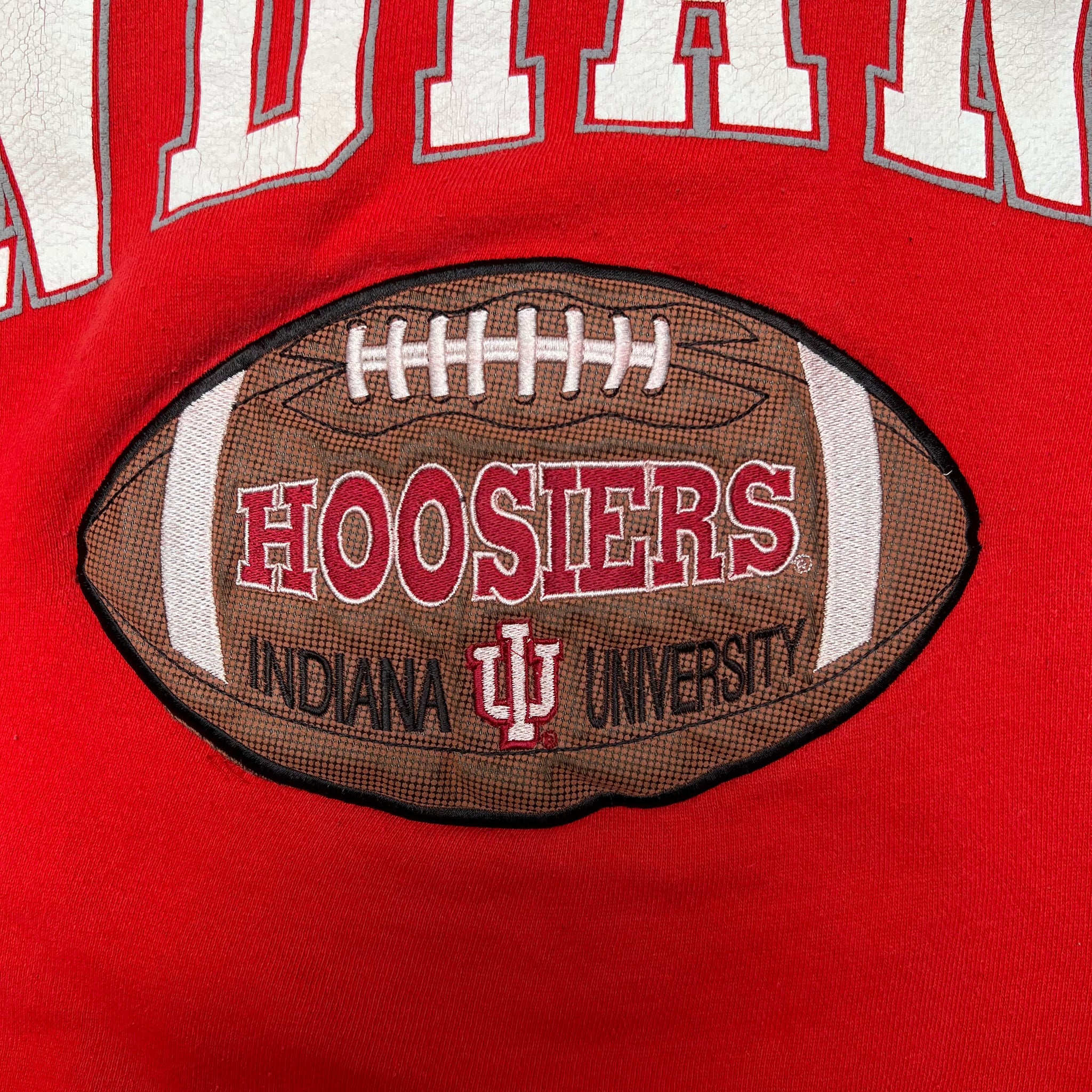 Vintage Red Indiana Hoosiers Football Crewneck (XL) | Rebalance Vintage.