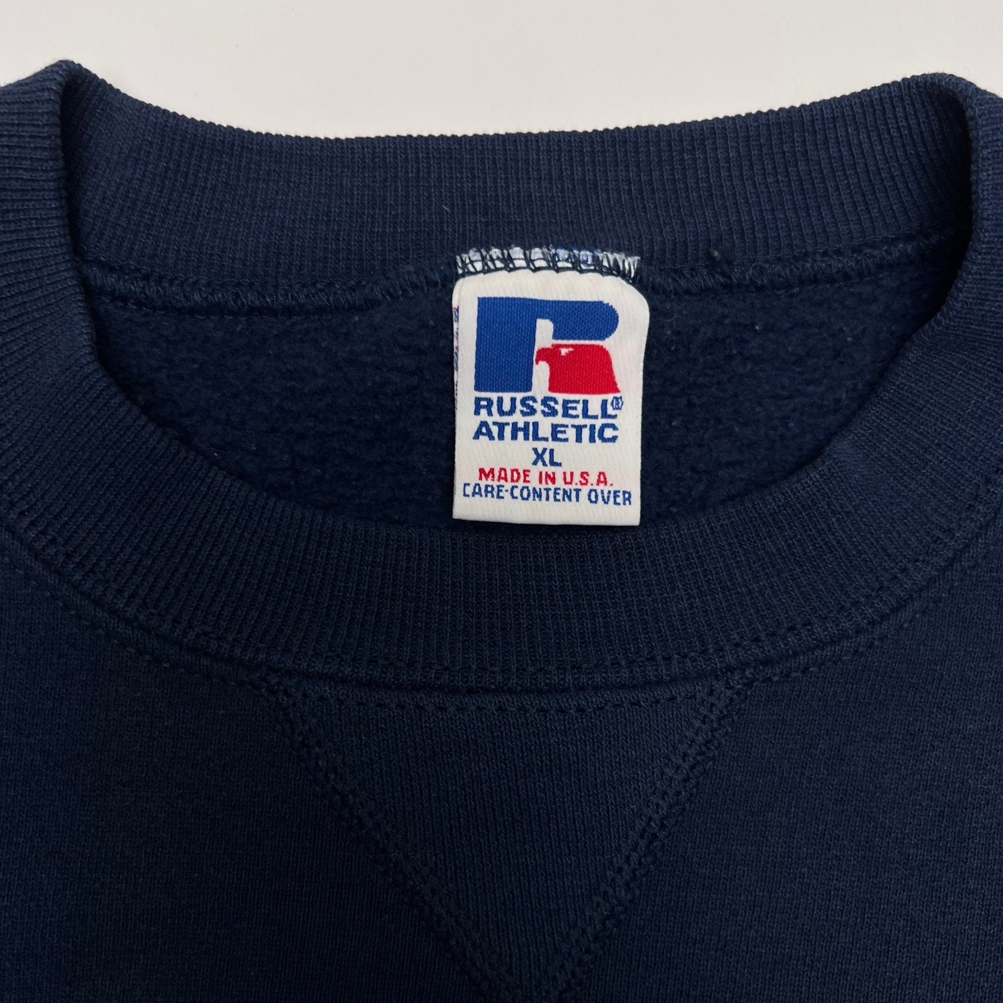 Vintage 90s Blue Michigan x Russell Athletics Crewneck (XL) | Rebalance Vintage.