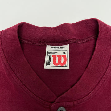 Vintage 90s Maroon Wilson 1/4 Button Long Sleeve (XL) | Rebalance Vintage.