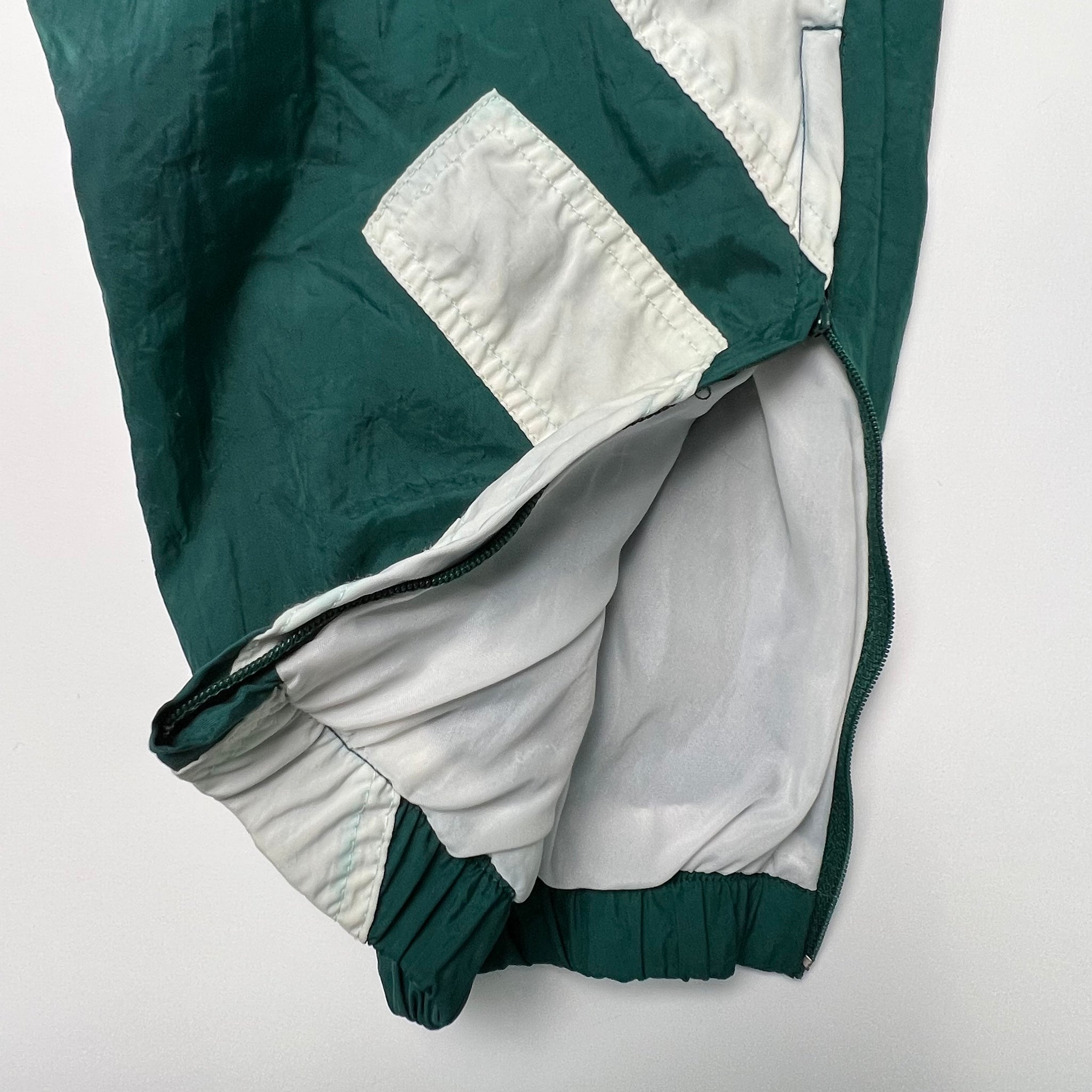 Vintage Green Adidas Windbreaker Pants (M) | Rebalance Vintage.