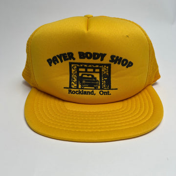 Vintage Yellow Payer Body Shop Trucker Hat | Rebalance Vintage.