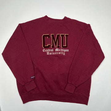 Vintage Maroon CMU Central Michigan University Crewneck (XL) | Rebalance Vintage.