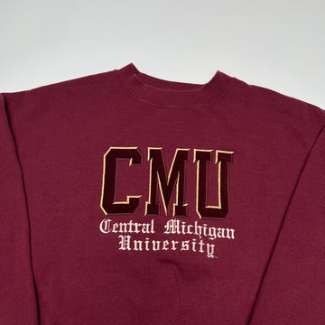Vintage Maroon CMU Central Michigan University Crewneck (XL) | Rebalance Vintage.