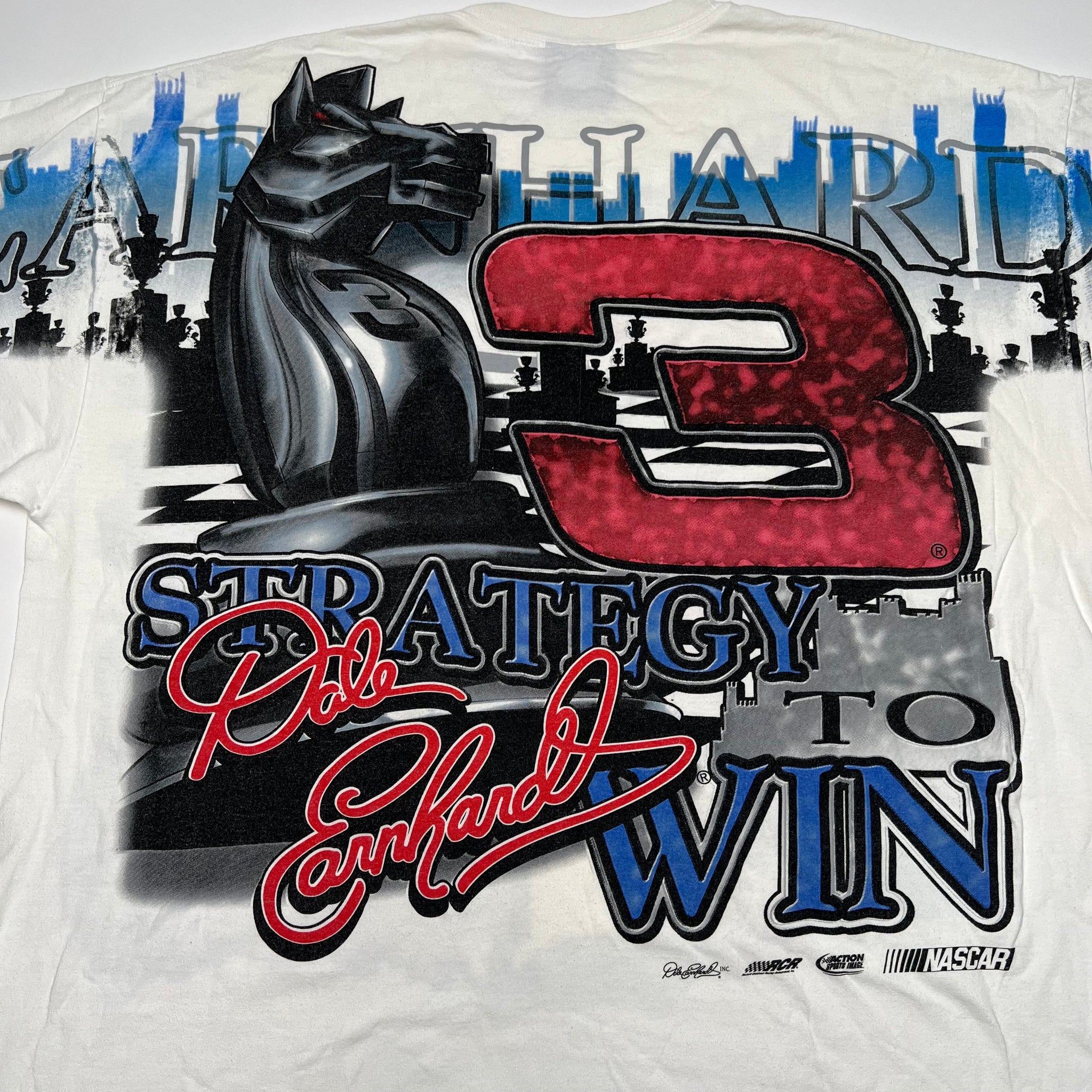 Vintage 90s Dale Earnhardt 'Makin Moves' All Over Print Tee (XL) | Rebalance Vintage.