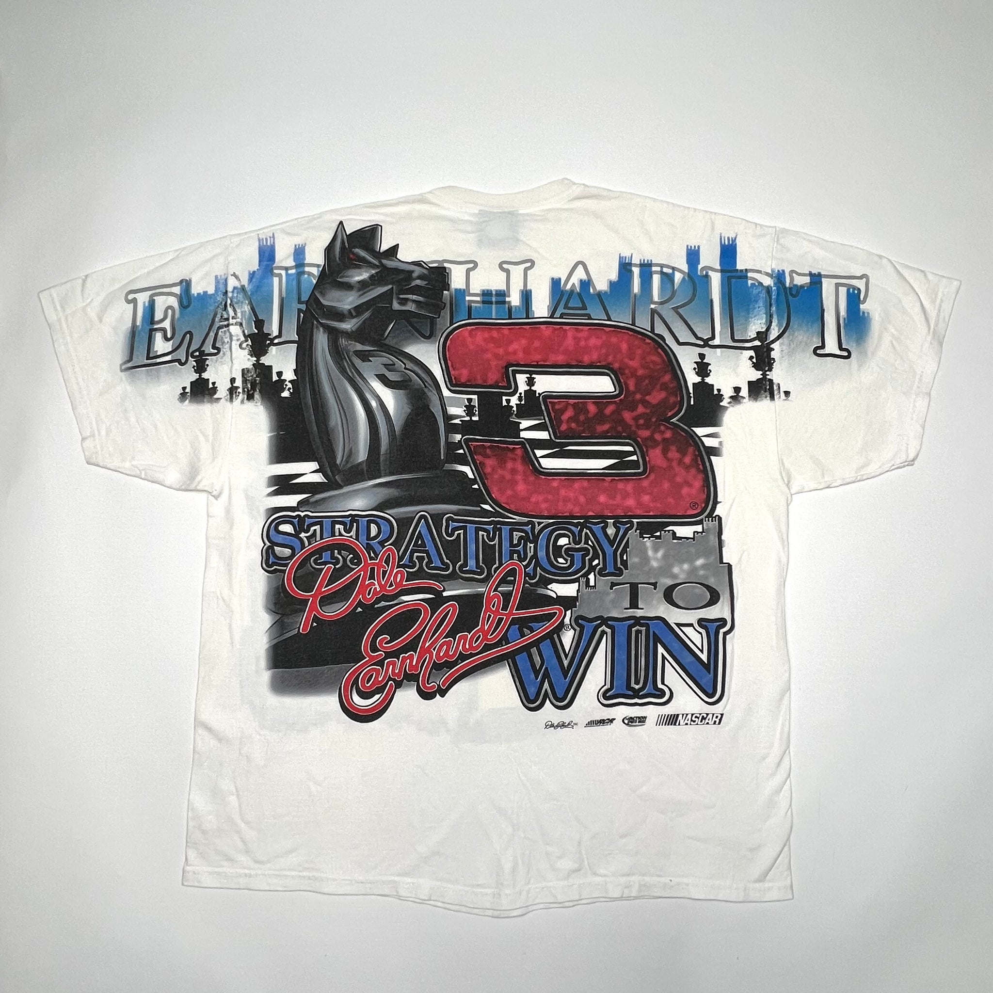 Vintage 90s Dale Earnhardt 'Makin Moves' All Over Print Tee (XL) | Rebalance Vintage.