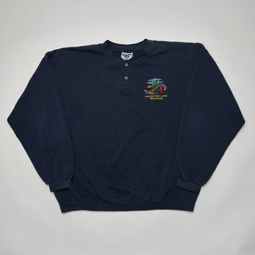 Vintage '99 Houghton Lake Michigan Ski 1/4 Button Sweater (XL/XXL) | Rebalance Vintage.