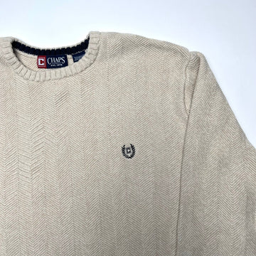 Vintage Oatmeal Chaps Knit Sweater (XL) | Rebalance Vintage.