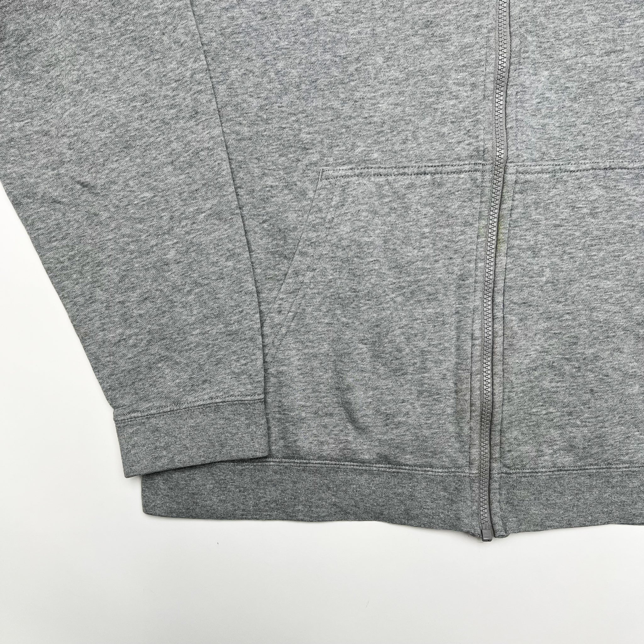 Vintage Light Grey Nike Essential Zip Up Hoodie (XL) | Rebalance Vintage.