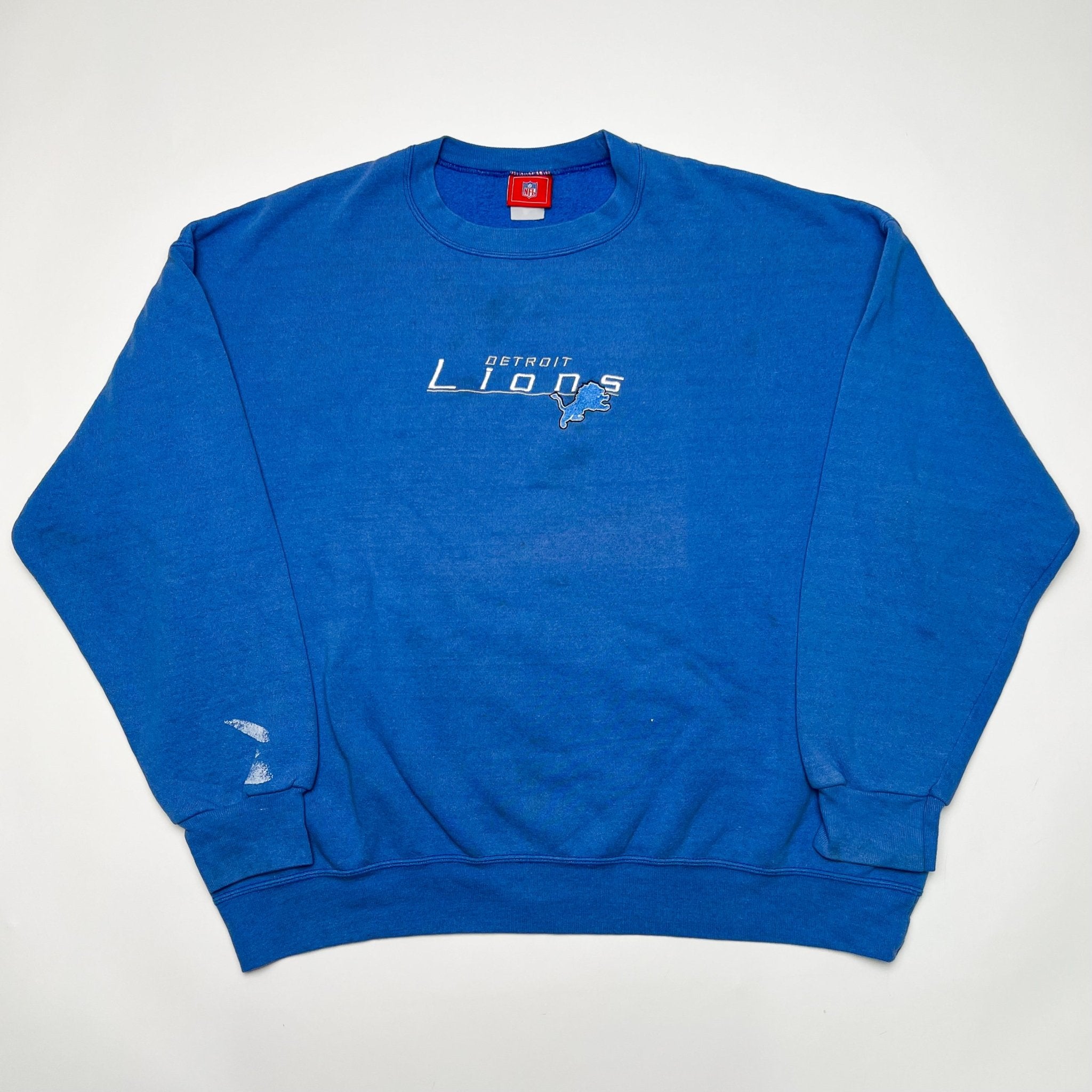 Vintage Baby Blue Embroidered Detroit Lions Crewneck (XL) | Rebalance Vintage.