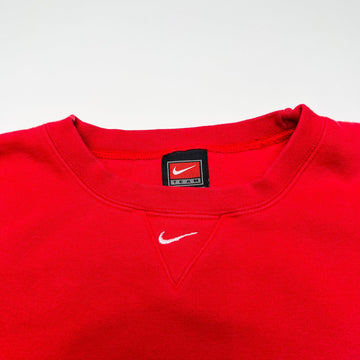 Vintage Red Nike Center Check Houghton Lake Michigan Crewneck (L) | Rebalance Vintage.