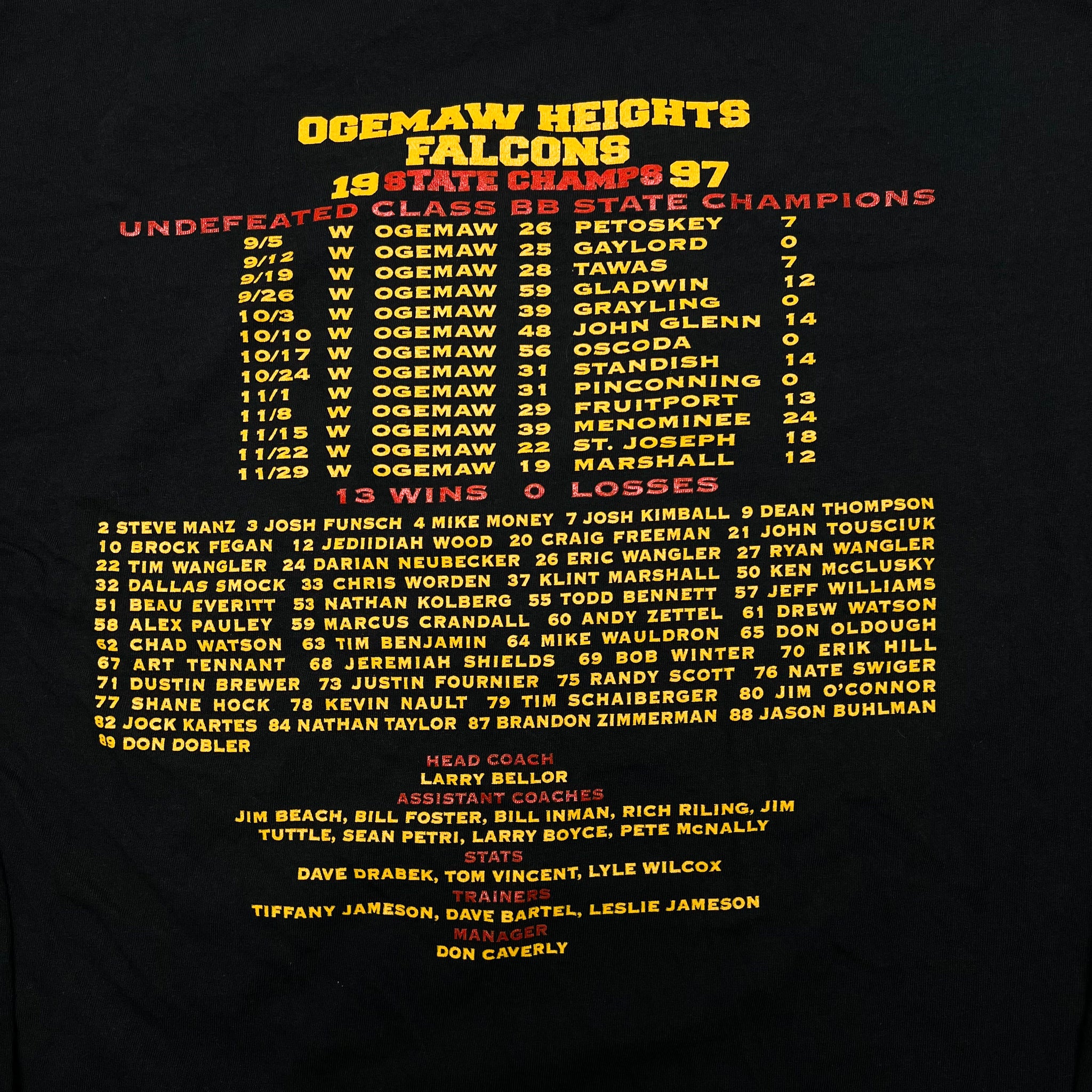 Vintage '97 Ogemaw Heights Football Champ Long Sleeve (XL) | Rebalance Vintage.