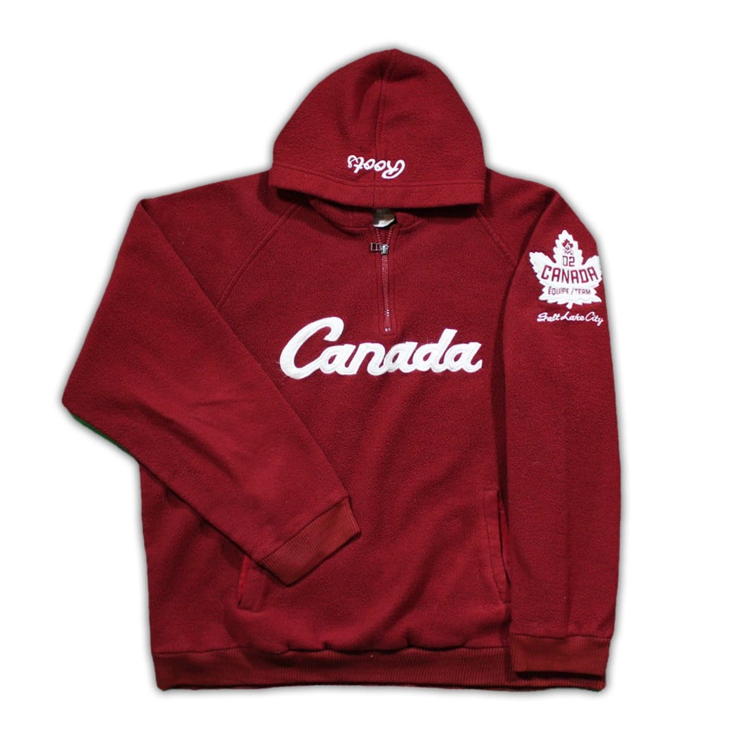 Vintage '02 Roots Canada Fleece 1/4 Zip Hoodie | Rebalance Vintage.