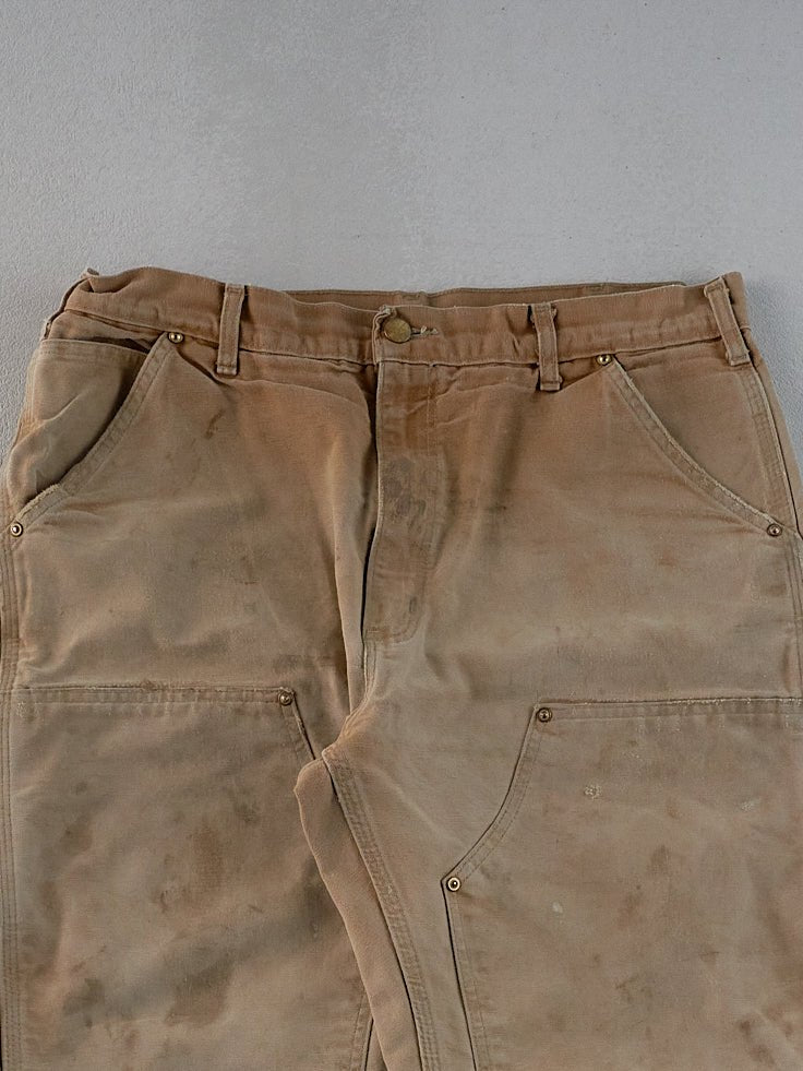 Vintage 90s Khaki Carhartt Double Knee Carpenter Pants (33x30)