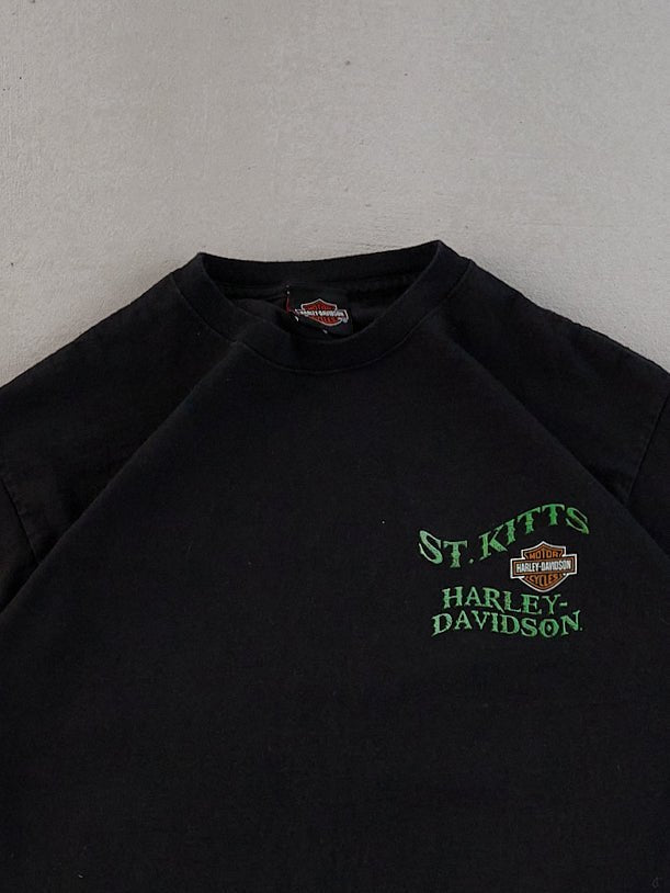 Vintage Y2k Black Harley Davidson St Kitt Graphic Tee (M)