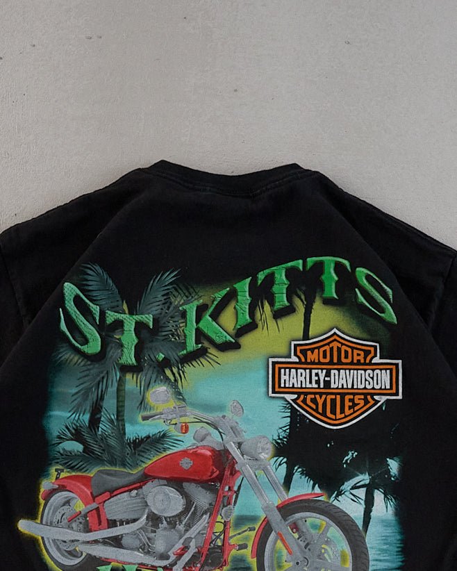 Vintage Y2k Black Harley Davidson St Kitt Graphic Tee (M)