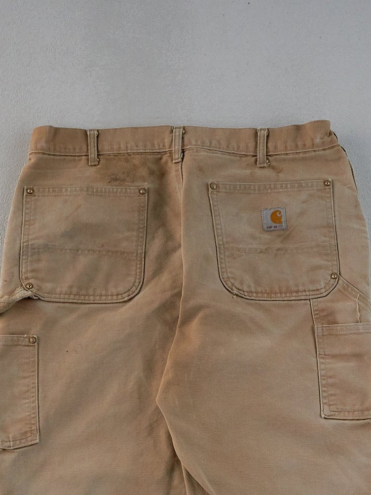 Vintage 90s Khaki Carhartt Double Knee Carpenter Pants (33x30)