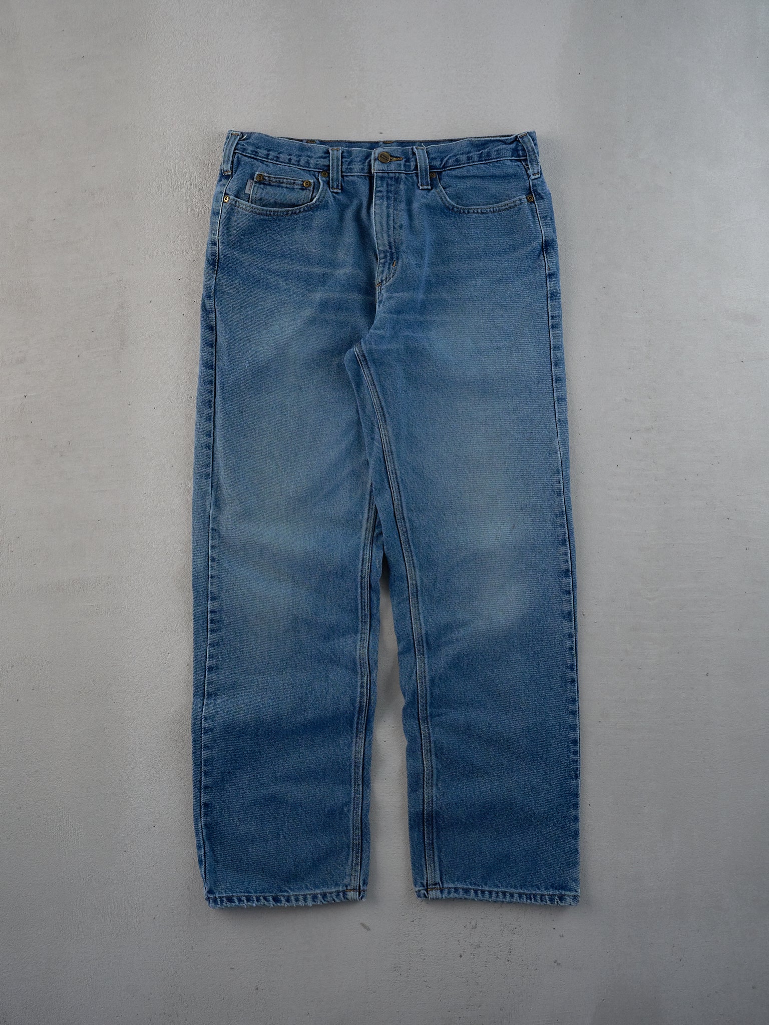 Vintage 90s Mid wash Blue Carhartt Denim Jeans (34x31)