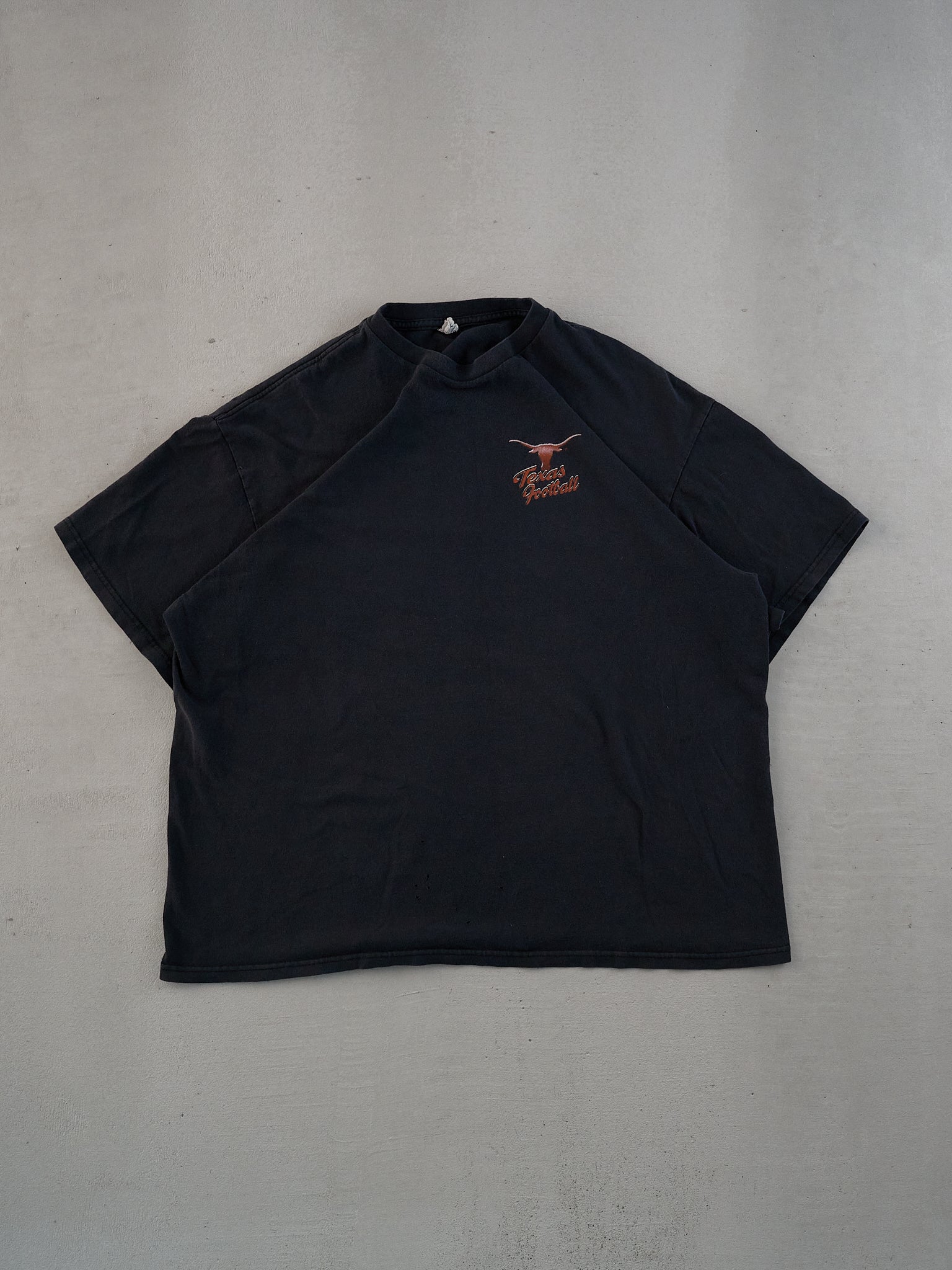 Vintage Washed Black Texas Football Graphic Tee (L)
