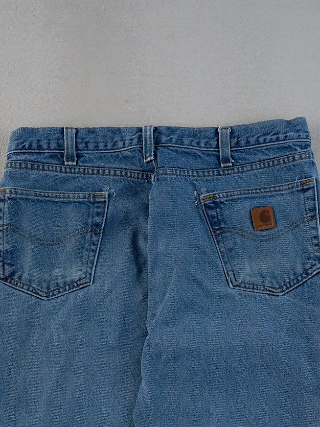 Vintage 90s Mid wash Blue Carhartt Denim Jeans (34x31)