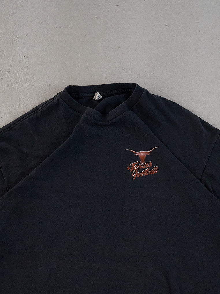 Vintage Washed Black Texas Football Graphic Tee (L)
