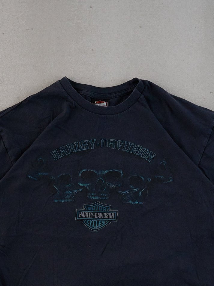 Vintage Y2k Washed Black Harley Davidson Rattlesnake Moutain Graphic Tee (M)