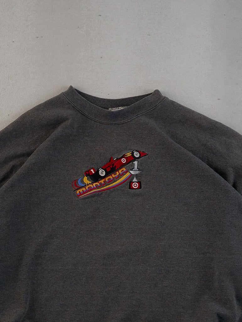 Vintage 90s Grey Montoya Formula Racing Embroidery Graphic Crewneck (XL)