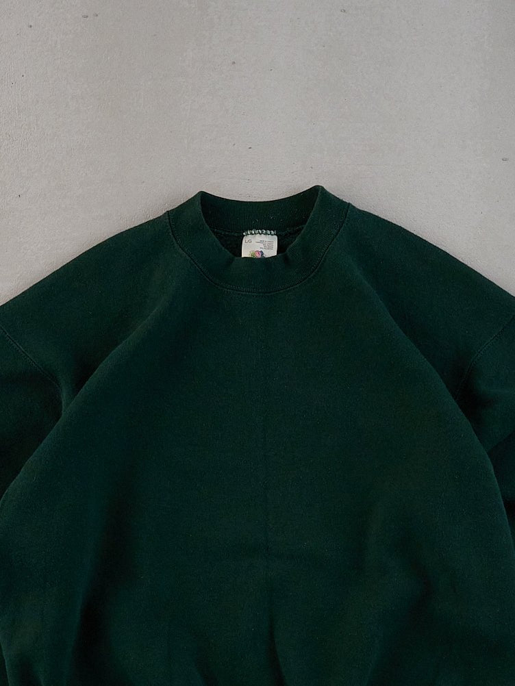 Vintage Pine Green Fruit Of The Loom Blank Crewneck (M)